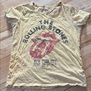 The Rolling Stones Yellow Tee with Red Logo